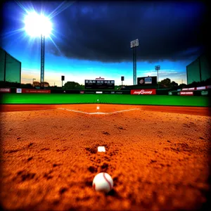 Twilight Game at City Ballpark: Home Plate Illuminated