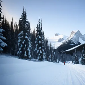 Winter Wonderland: Majestic Snowy Mountains and Ski Slopes