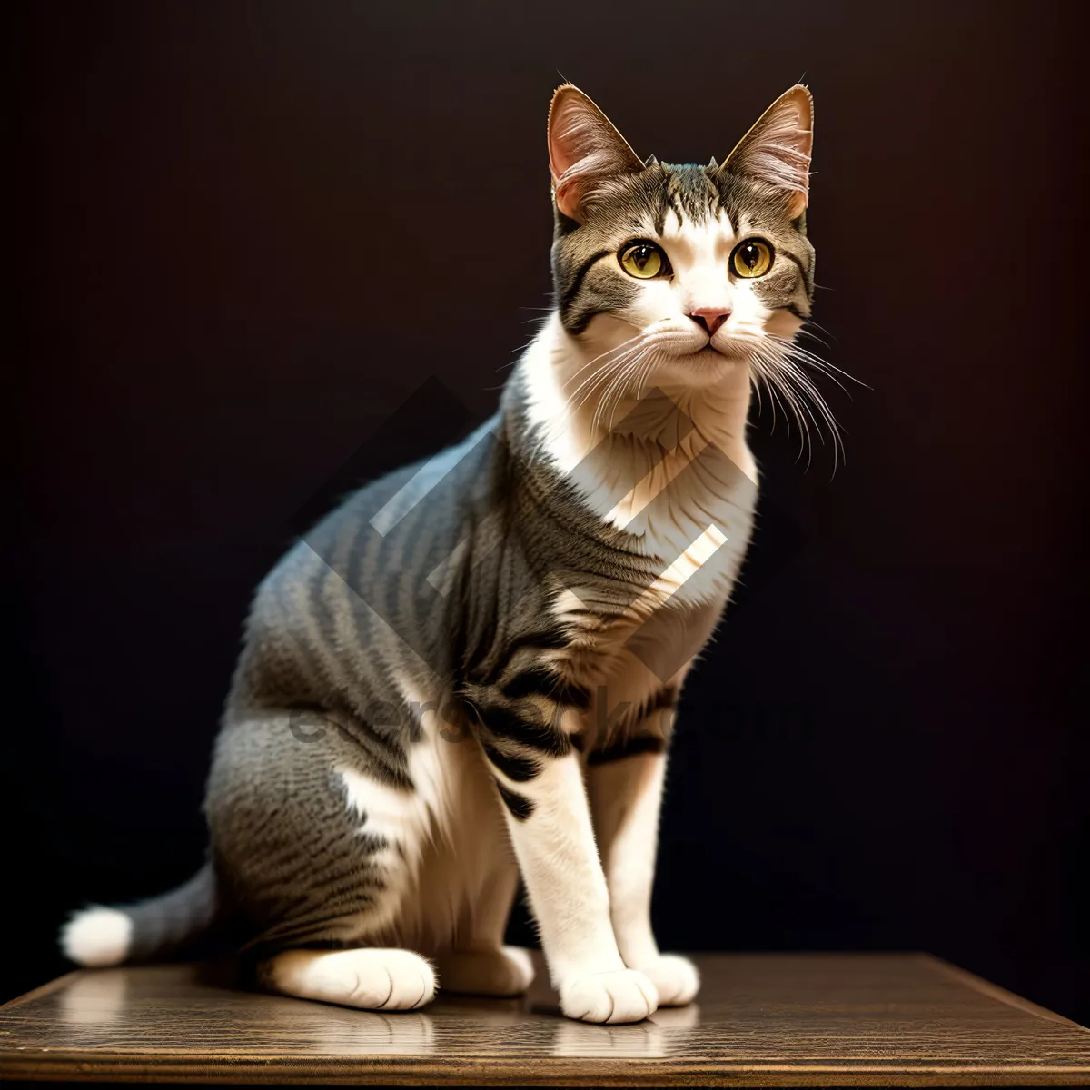 Picture of Charming Feline Curiosity: A Cute and Playful Gray Kitty