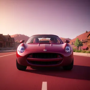 Luxury Sports Car Racing on Asphalt