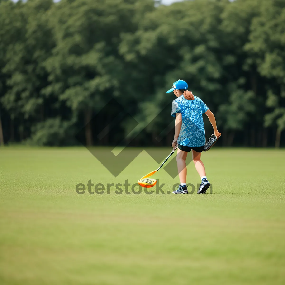 Picture of Professional golfer hitting drive on fairway.