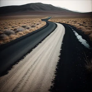 Endless Road through Majestic Desert Landscape