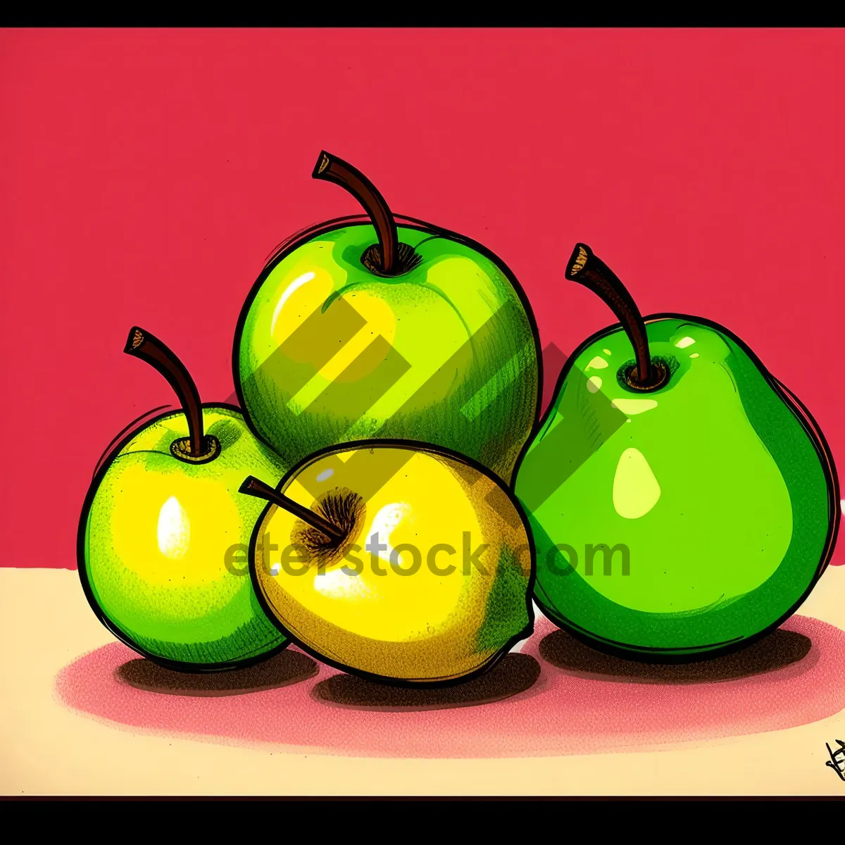 Picture of Juicy Granny Smith apple - A delicious and refreshing snack.