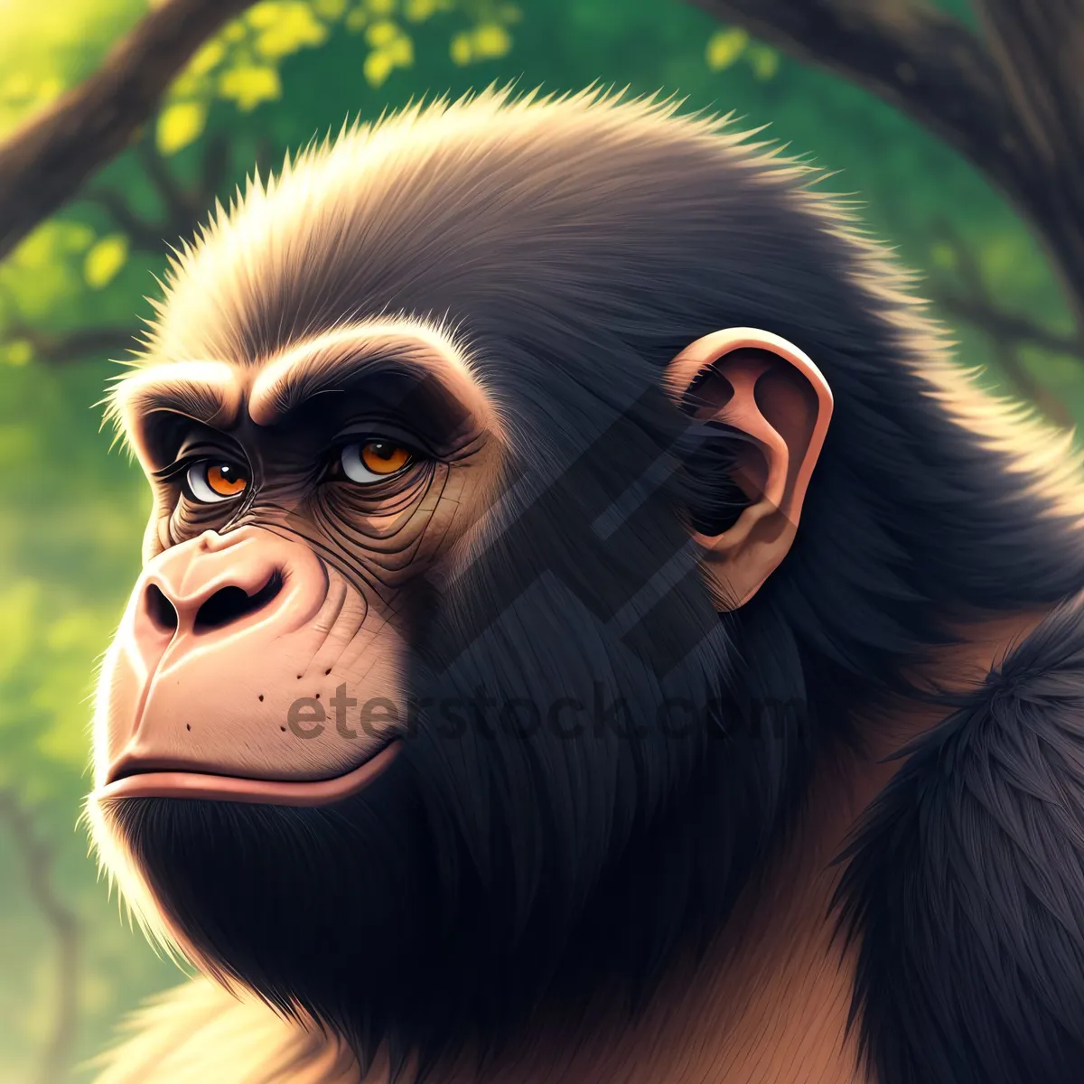 Picture of Wild Primate Monkey Portrait