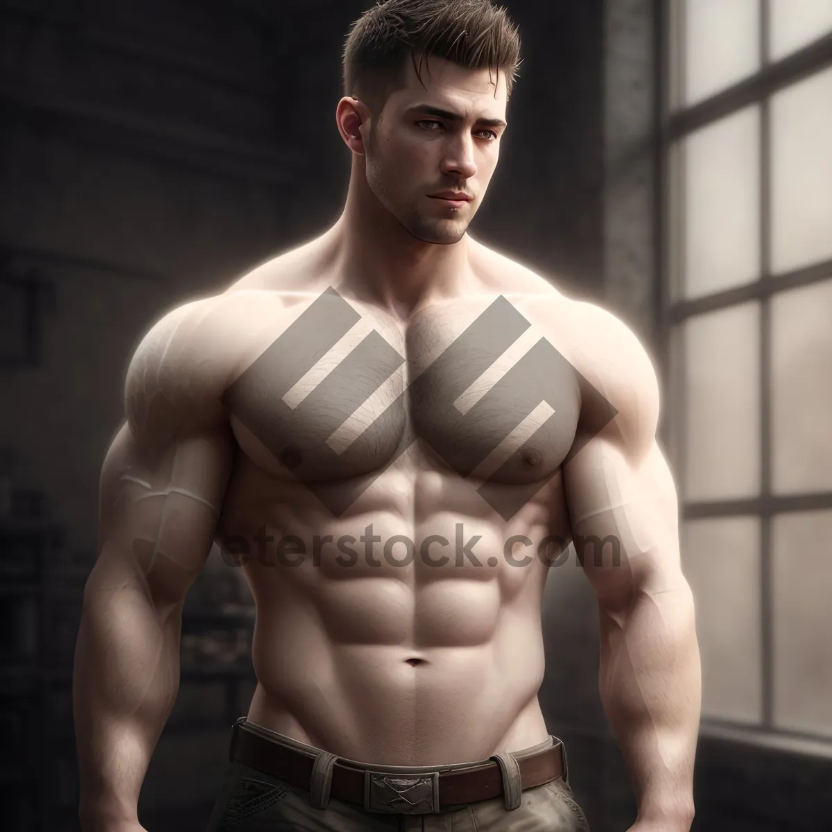 Picture of Ripped and Sculpted: Muscular Male Bodybuilder Torso