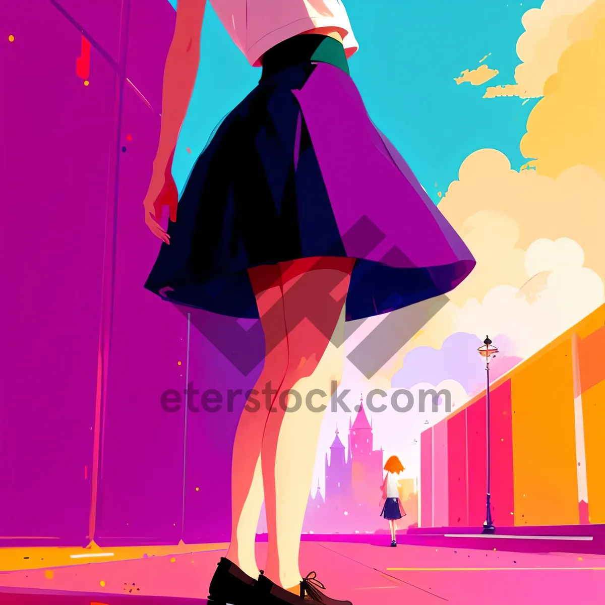 Picture of Vibrant Shopper Silhouette Design with Sexy Flag Symbol