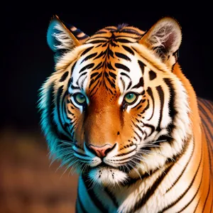Striped Jungle Hunter - Majestic Tiger Capturing Attention