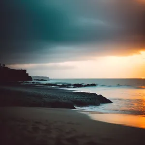 Sunset over the Serene Beach