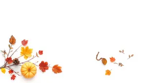 Orange Floral Pattern Wallpaper Design with Maple Leaves