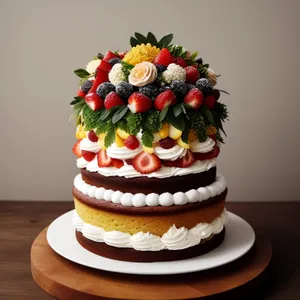 Delicious strawberry cream cake for celebration