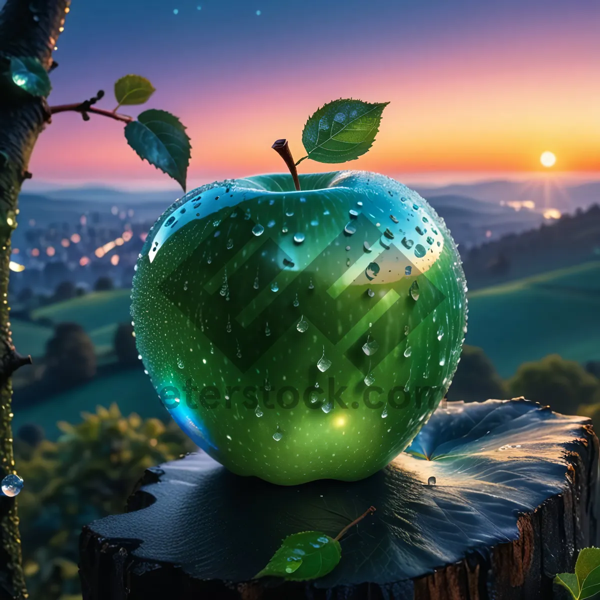 Picture of Shiny Apple Globe for Winter Holiday Decoration