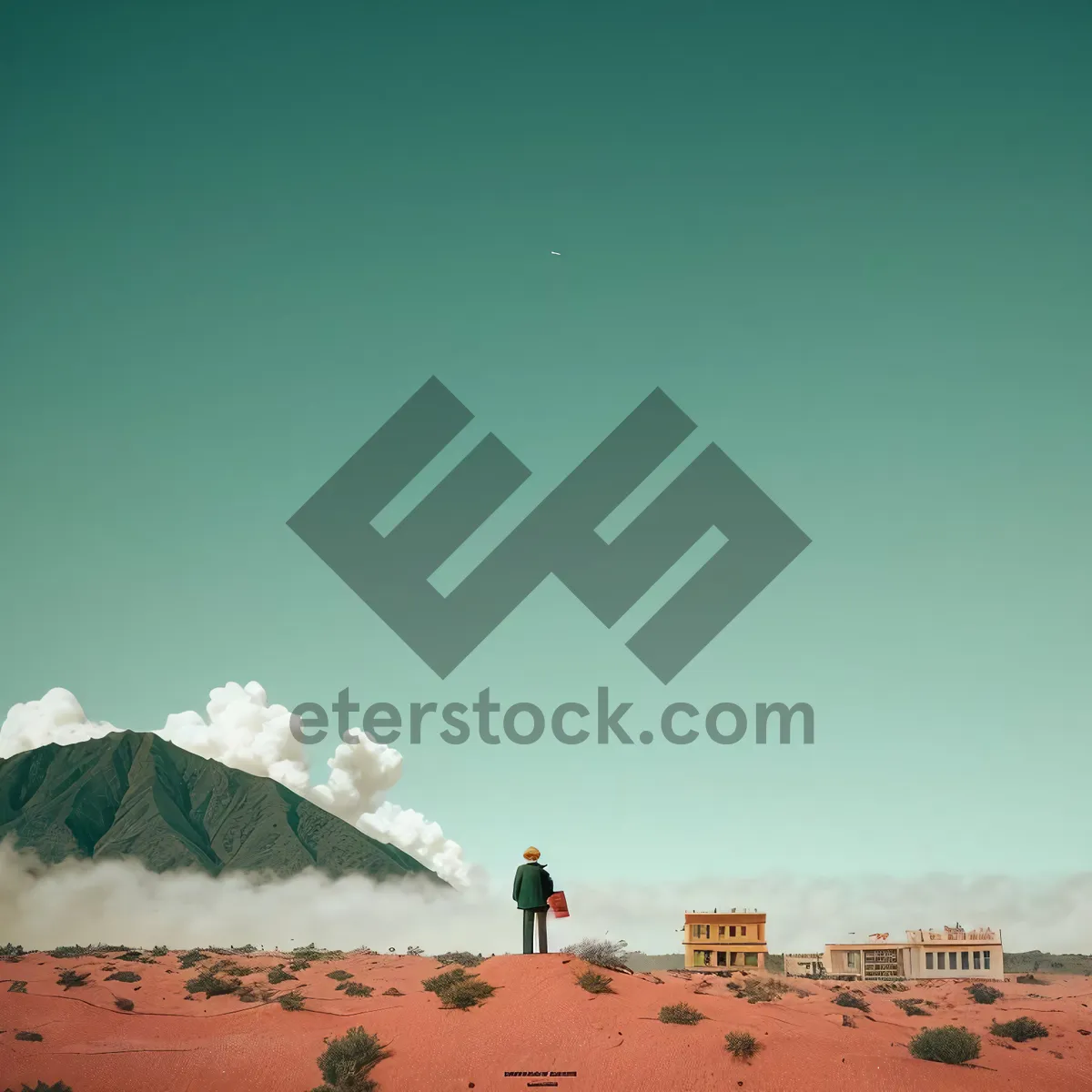 Picture of Desert Bliss: Majestic Sandy Dune Landscape under Clear Skies