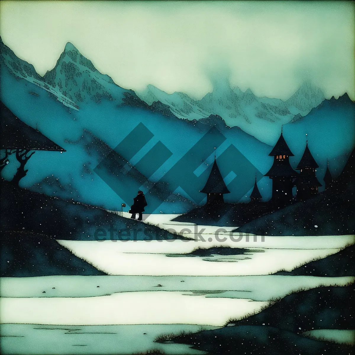 Picture of Travel Landscape with Fish in Ocean