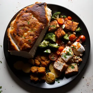 Grilled vegetable salad with chickpeas, delicious and healthy.