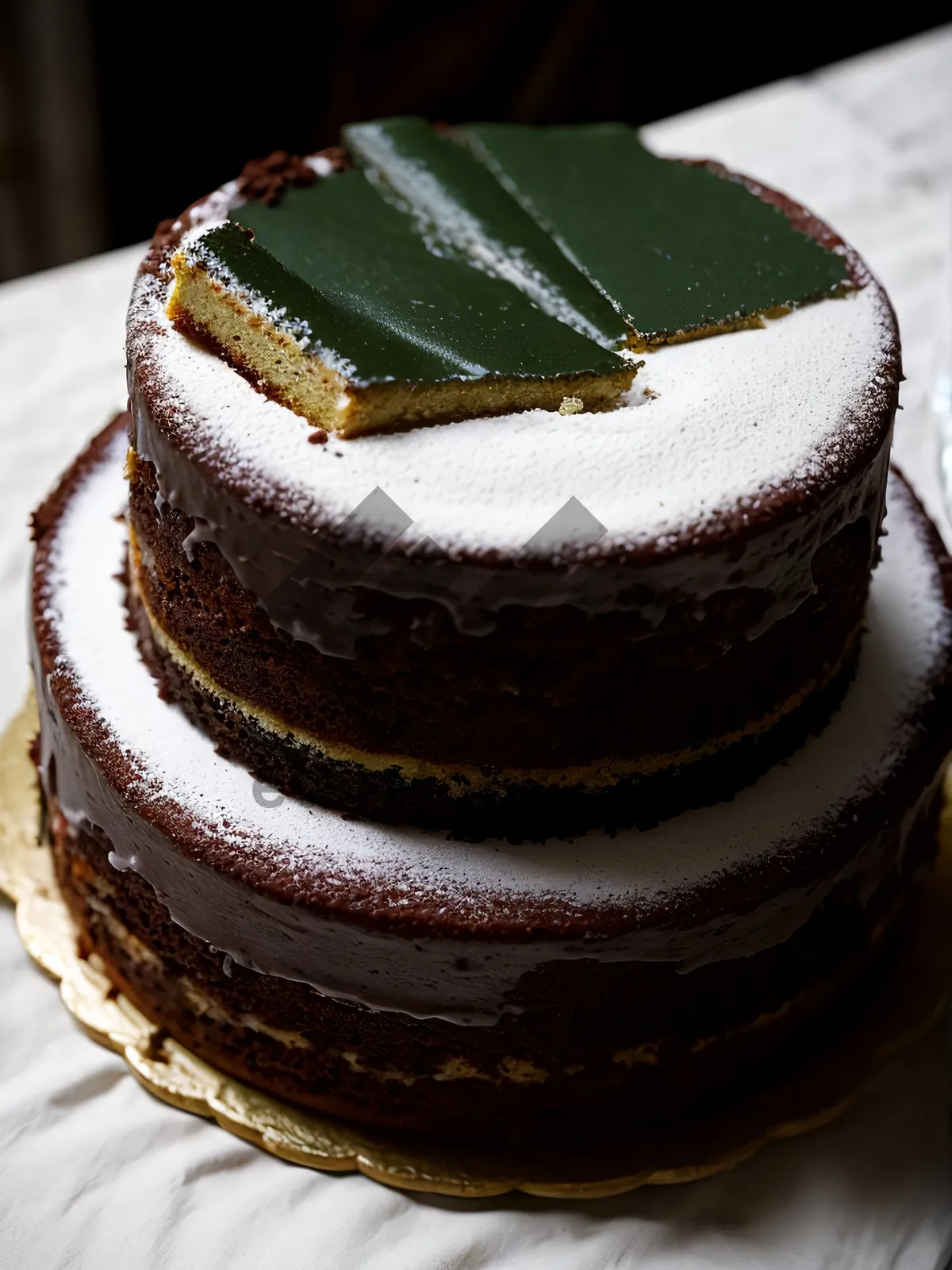 Picture of Delicious Chocolate Cake with Fresh Fruit and Cream