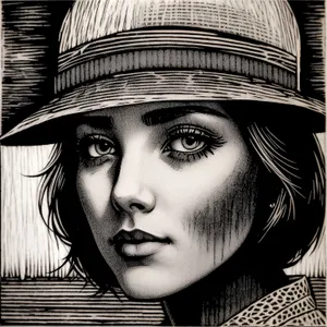 Stylish Black Hat Portrait with Captivating Gaze