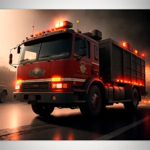 Fire Truck on the Highway: Emergency Response Vehicle