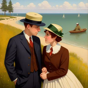 Professional male with sombrero hat and suit smiling