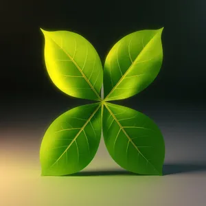 Eco Leaf Art: Clover Symbol with Dew