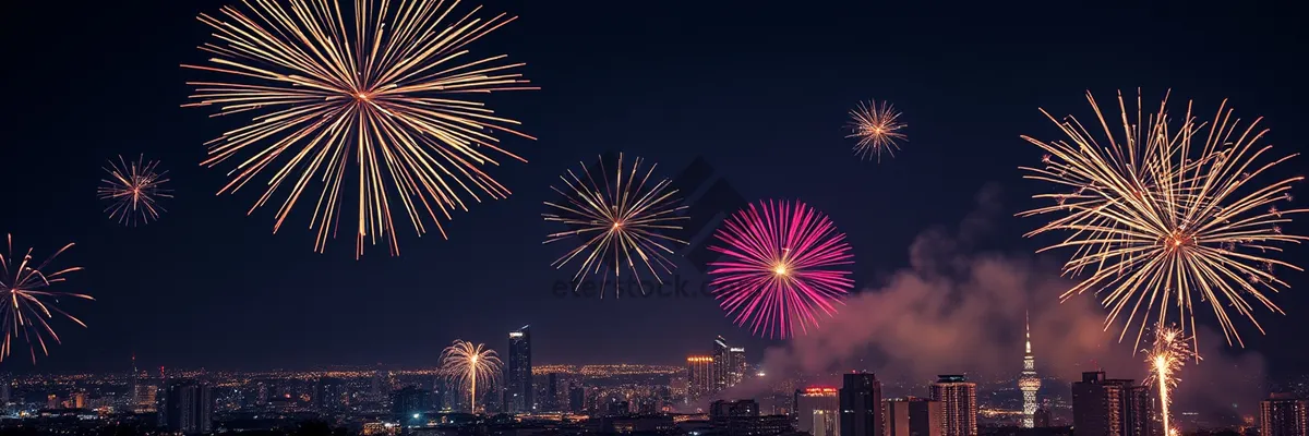 Picture of Colorful fireworks display lighting up the night sky