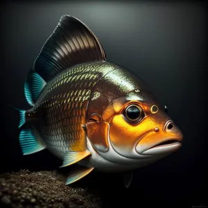 Vibrant Goldfish Swimming in Aquarium