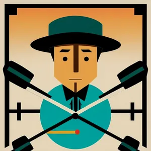 Cartoon man holding sign