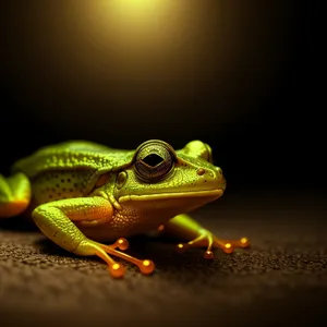 Vibrant Eyed Tree Frog Peeking Out