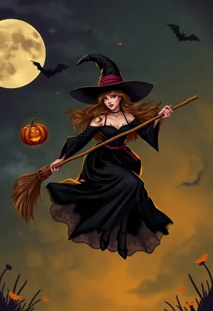Magical Moonlit Sorcerer Dance in Silhouette Art.