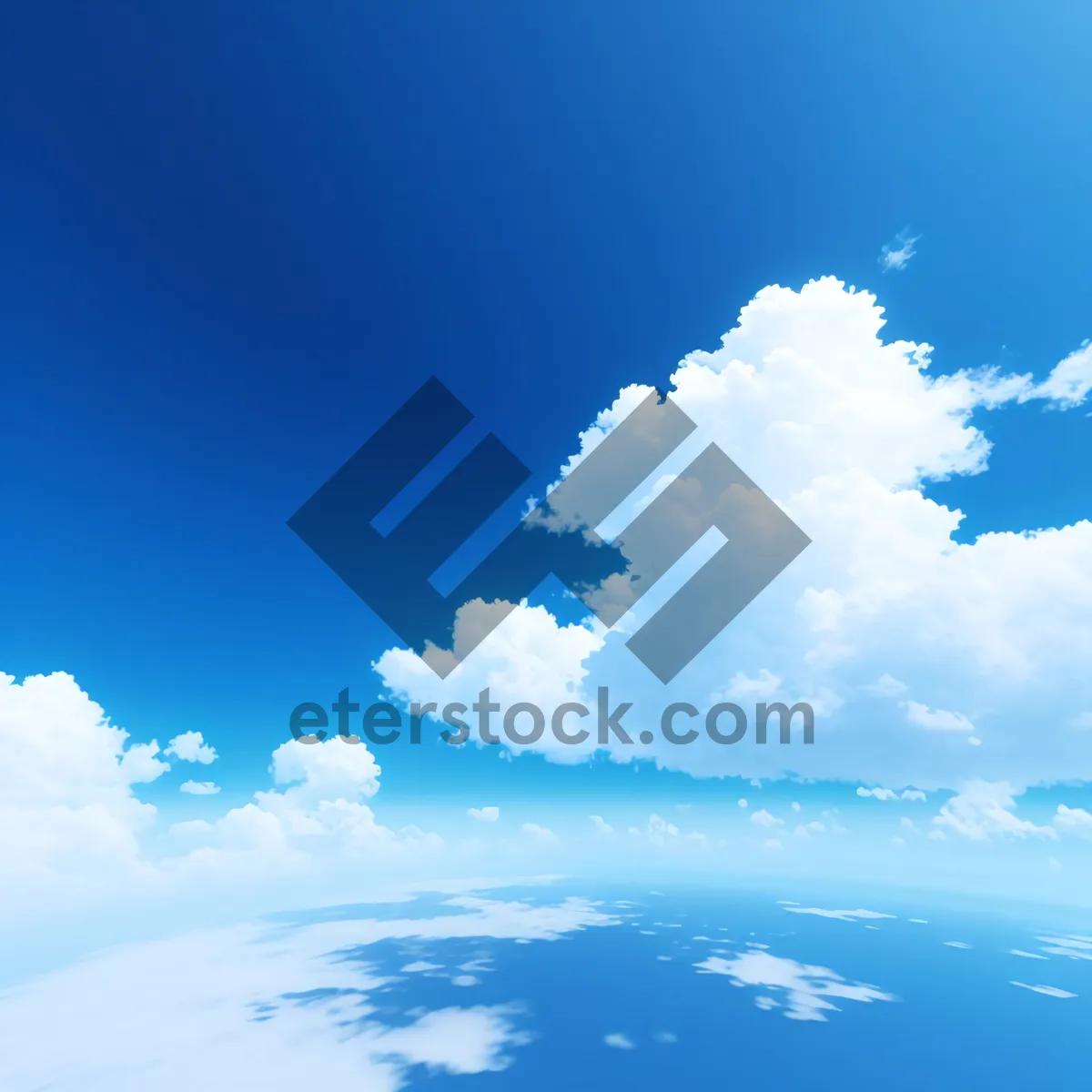 Picture of Vibrant Summer Sky with Fluffy Clouds