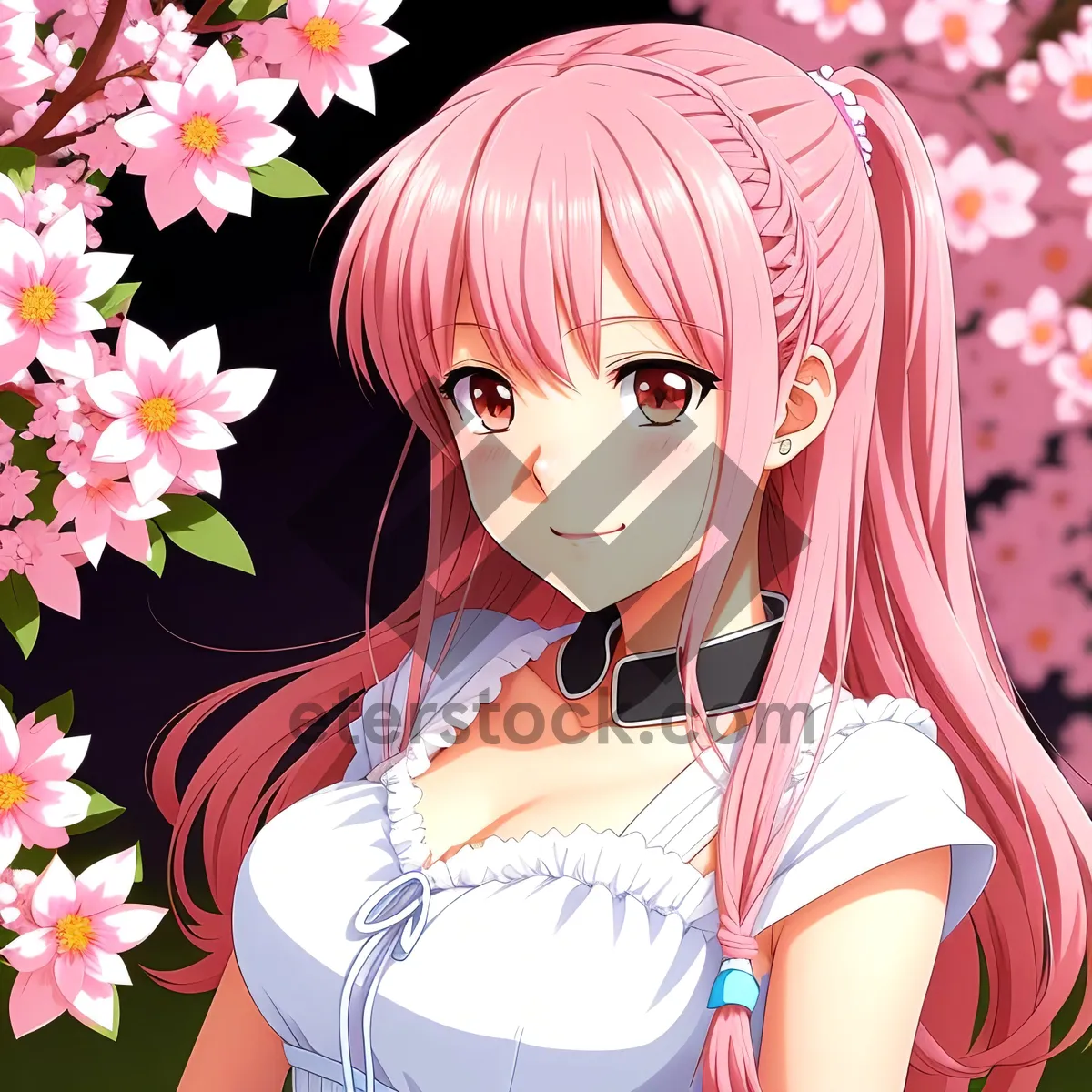Picture of Fashionable Cartoony Portrait with Alluring Hairstyle