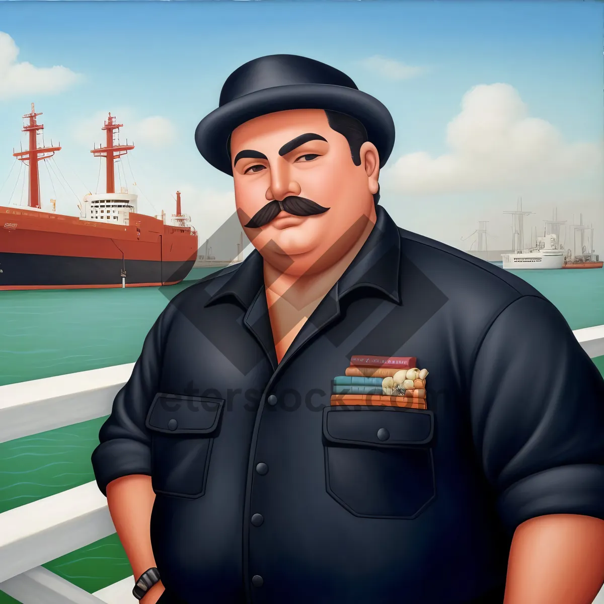 Picture of Professional Businessman in Wet Suit Smiling