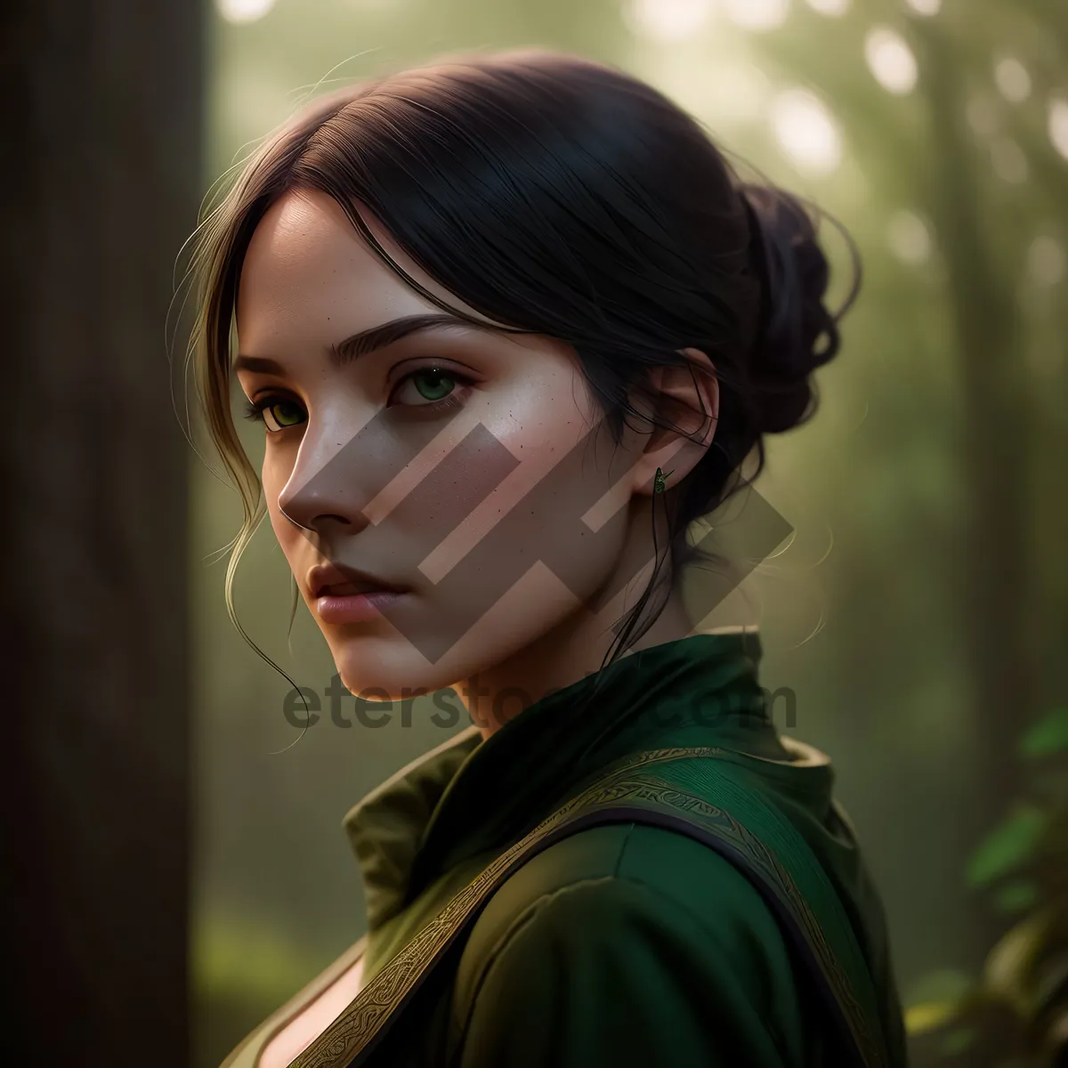 Picture of Happy Smiling Portrait of Attractive Brunette Cover Girl