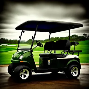 Golf Cart on Green Course