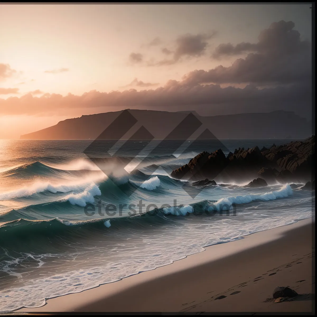 Picture of Serene Sunset over Tropical Beach