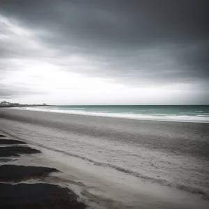 Serene Beachscape: Sun, Sand, and Waves