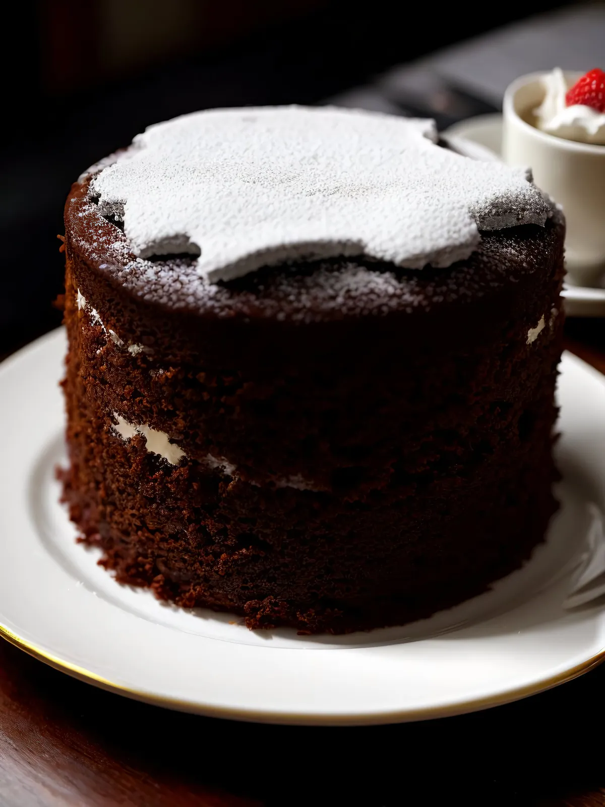 Picture of Mouthwatering Chocolate Mint Cake Slice with Decadent Sauce