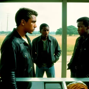 Oriental Business Team Smiling in Office Meeting