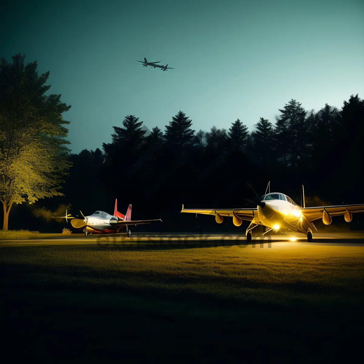 Picture of Sunset sky racer on the airport runway