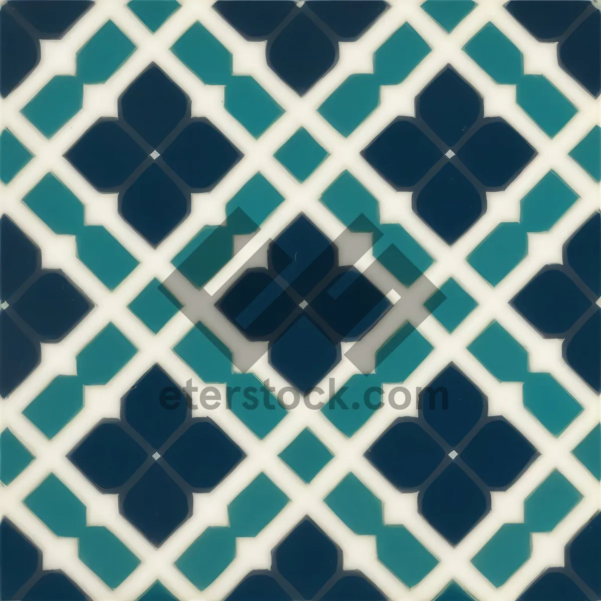 Picture of Geometric Retro Tile Pattern Wallpaper Design.