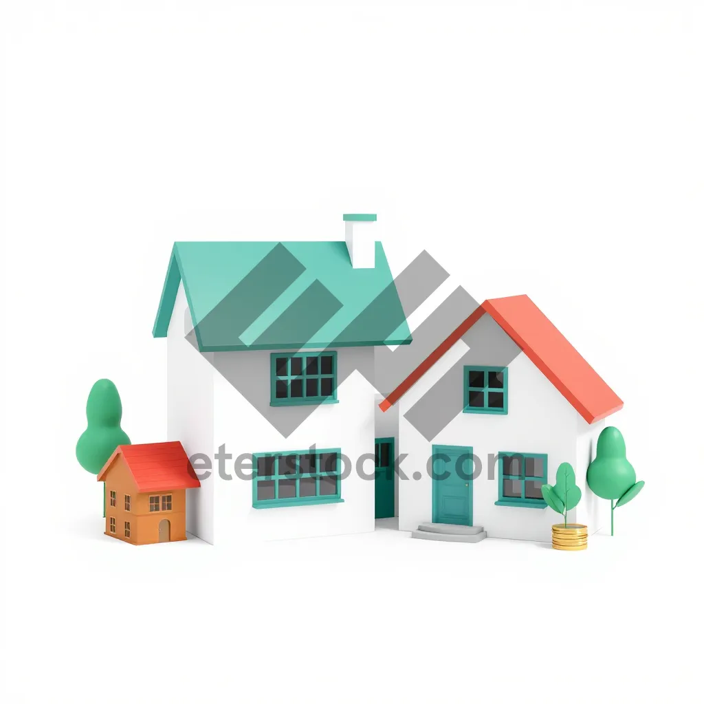 Picture of Modern 3D House Icon for Real Estate Business