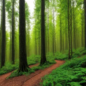 Enchanting Southern Beech Forest in the Morning Sunlight