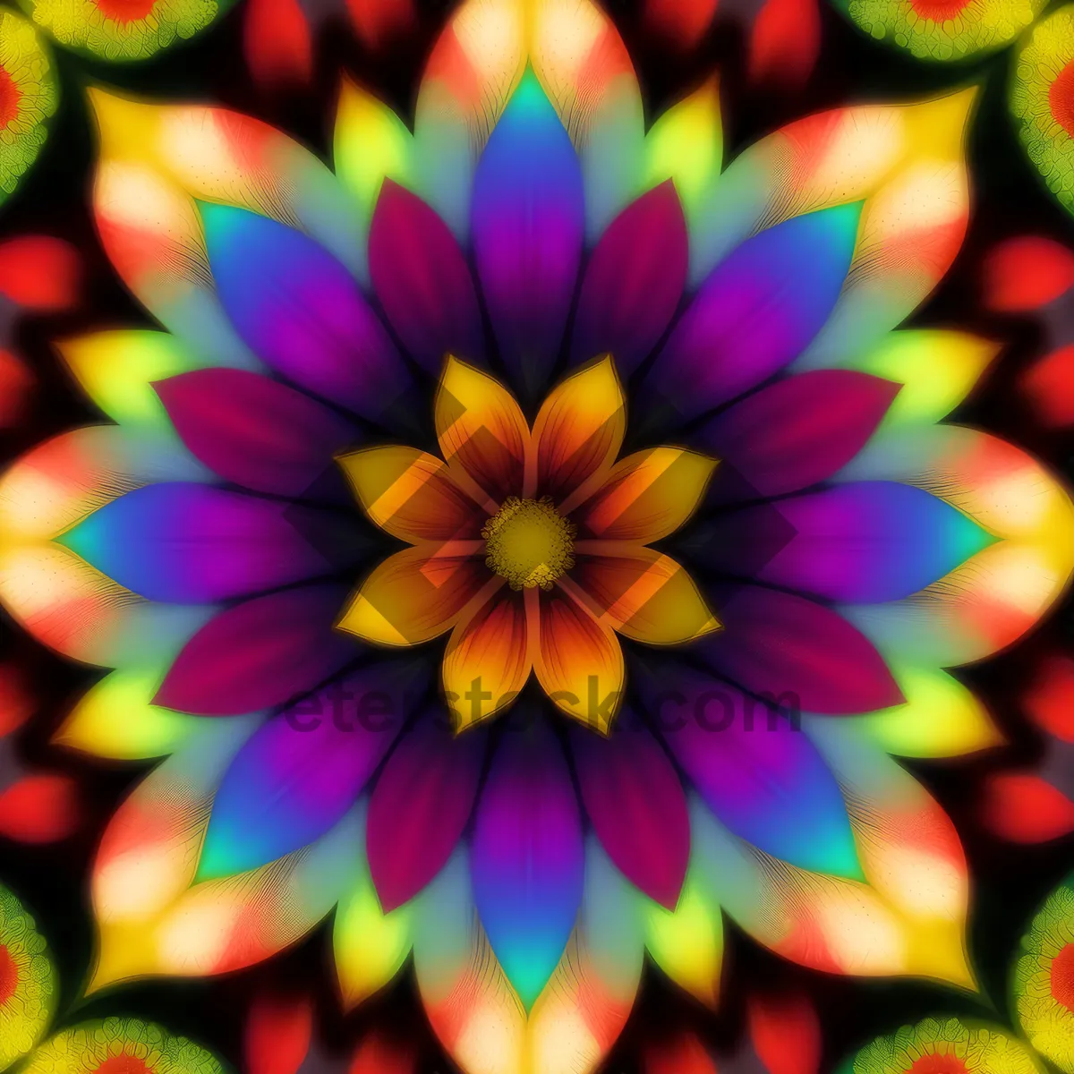 Picture of Vibrant Pinwheel: Colorful Hippie Design & Art