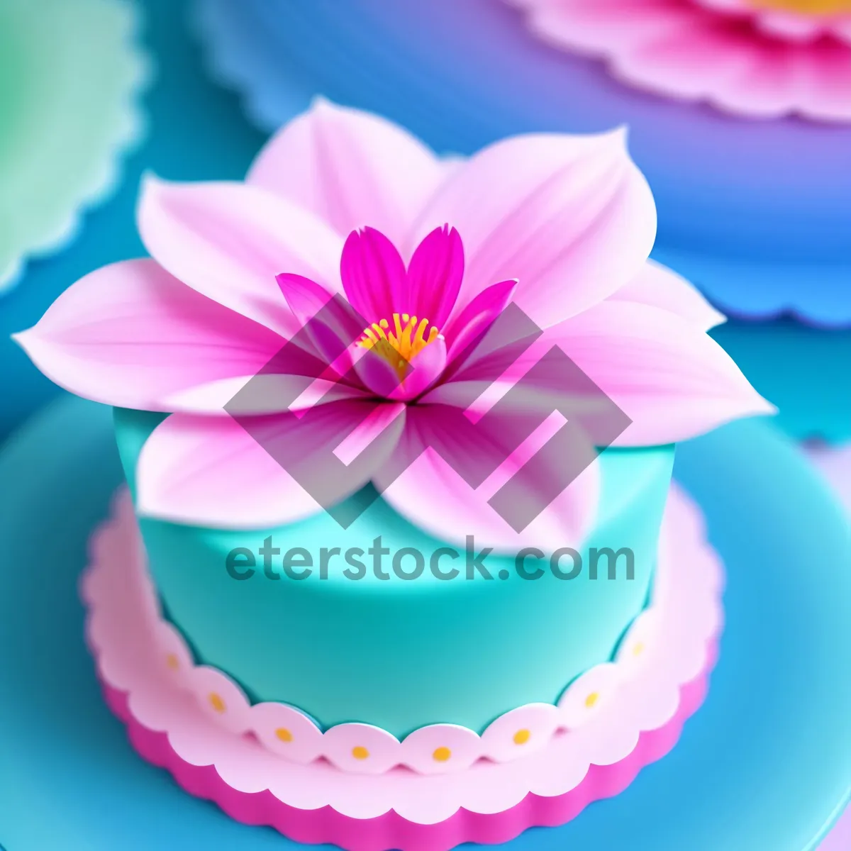 Picture of Vibrant Lotus Blossom in Pink: Summer Floral Decoration