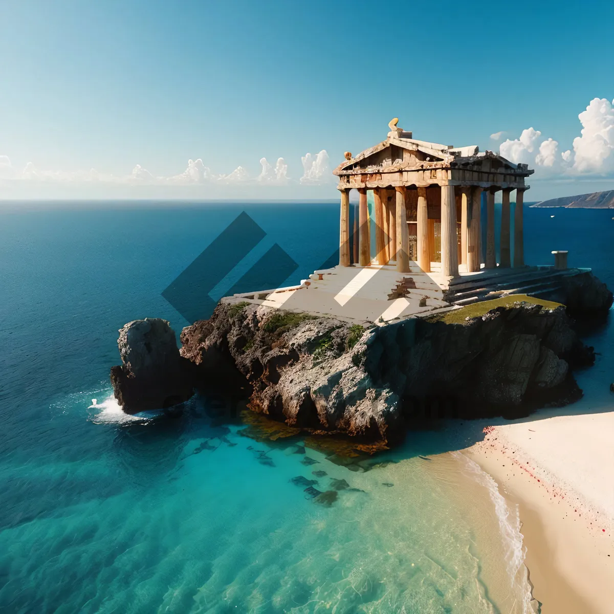 Picture of Tropical beach with crystal blue waters and golden sands.