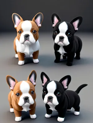 Adorable Bulldog Terrier Puppy - Domestic Canine with Wrinkles