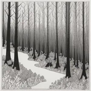 Winter Wonderland: snowy forest landscape with frozen trees