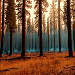 Sunlit Birch Trees in Autumn Forest