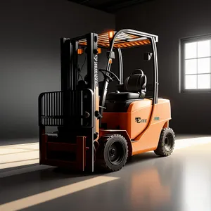 Industrial Forklift Truck in Warehouse for Cargo Transportation