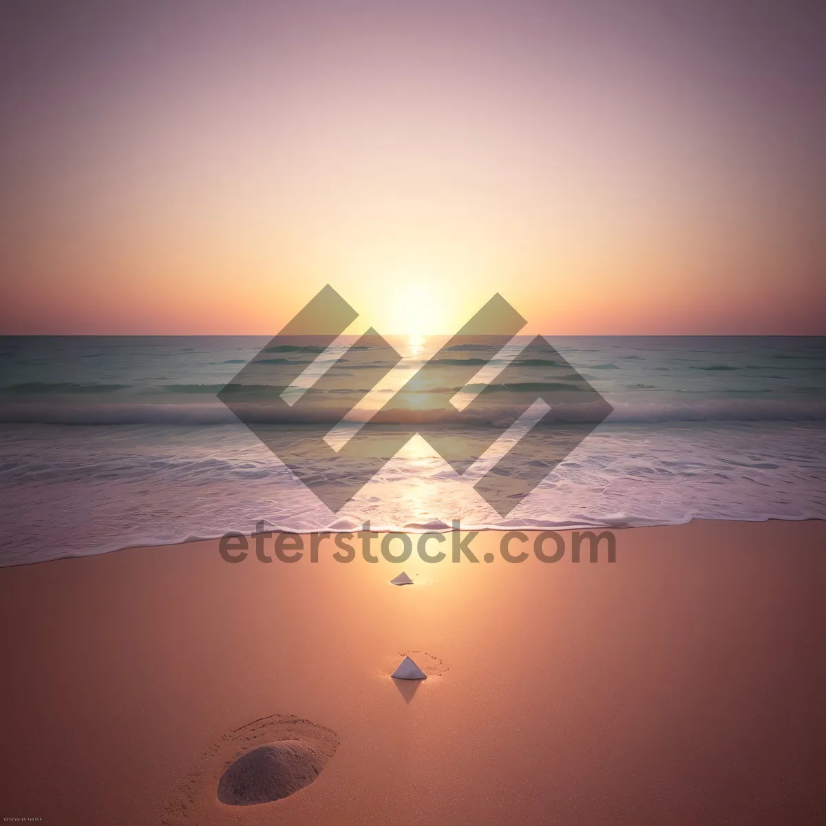 Picture of Golden Sunset Over the Tropical Ocean