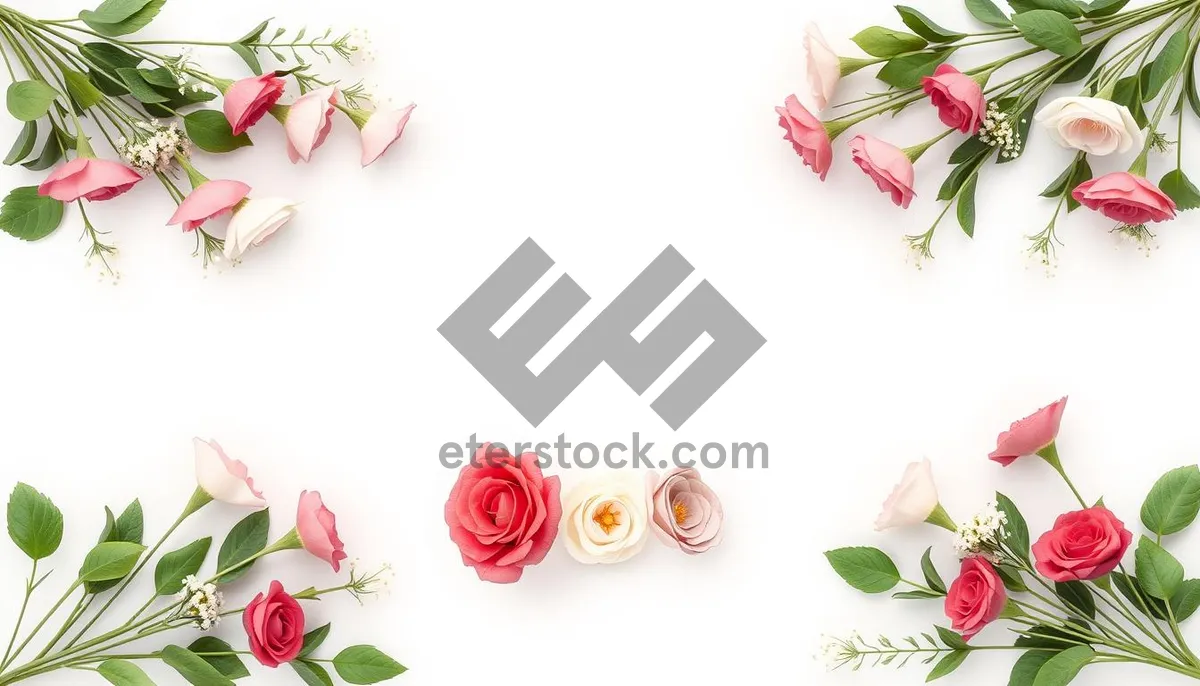 Picture of Floral Silhouette Graphic Design Wallpaper - Pink Blossom.